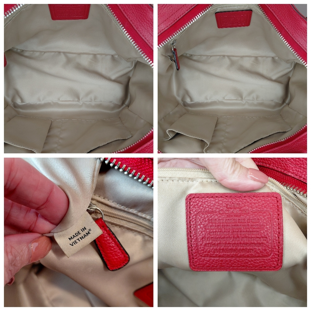 Coach Park Leather Carrie Tote Red - Picture 10 of 12